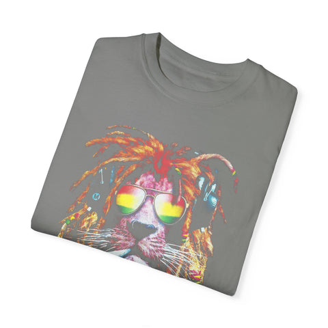 Cool Lion Sunglasses Unisex Garment-Dyed T-shirt