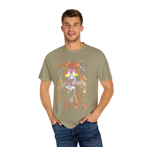 Cool Lion Sunglasses Unisex Garment-Dyed T-shirt