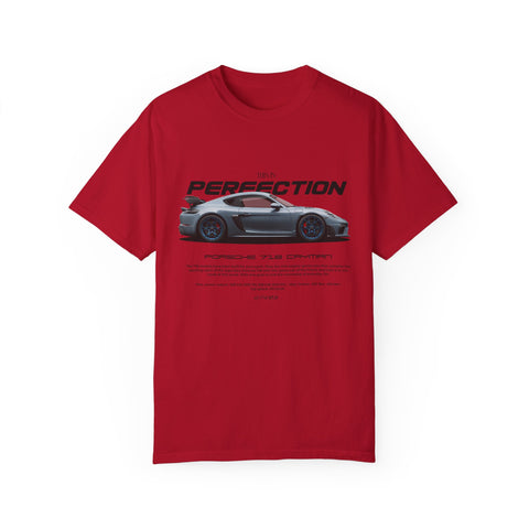 Unisex Garment-Dyed T-Shirt - 'This is Perfection' Porsche 718 Cayman Tee