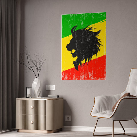 Rasta Lion Art Print - Glossy Poster for Home Decor