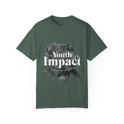 Youth Impact Unisex Garment-Dyed T-Shirt – Vibrant Floral Graphic Tee