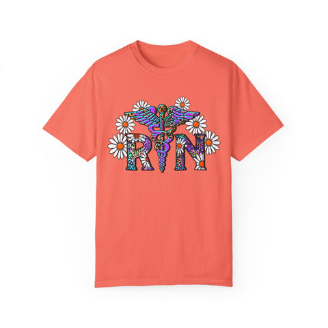 Boho Floral Graphic T-Shirt for Hippie Vibes – Rainbow RN Design