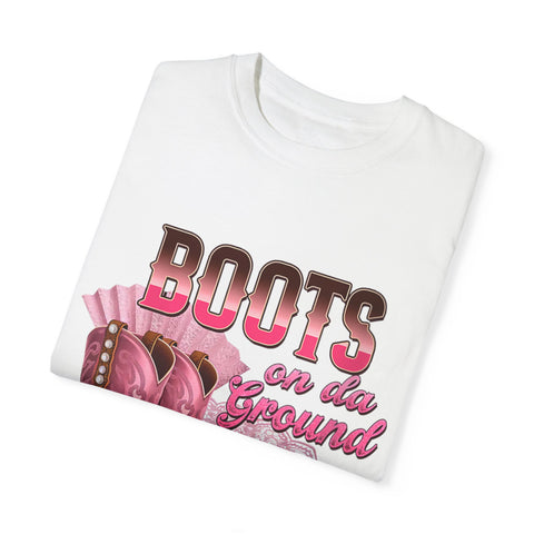 Unisex Garment-Dyed T-shirt - "Boots on the Ground" Country Style Tee