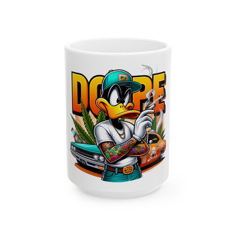Dope Cartoon Ceramic Mug - 11oz & 15oz | Perfect for Artists & Car Enthusiasts