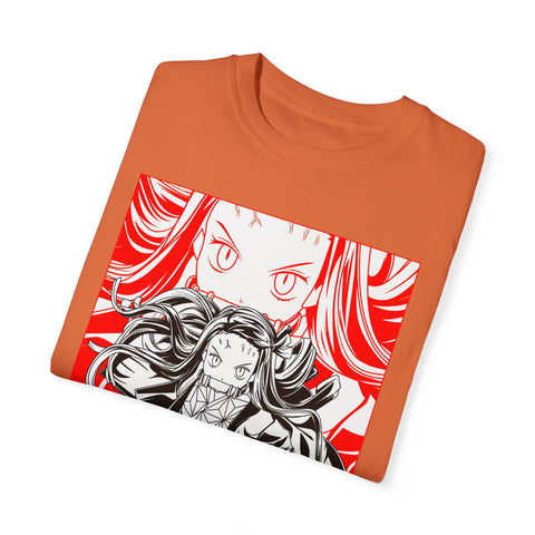 Anime-Inspired Unisex Garment-Dyed T-Shirt - Bold Character Design
