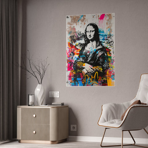 Street Art Gloss Poster - Modern Graffiti Mona Lisa Wall Art