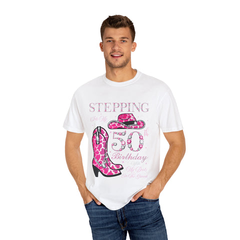 50th Birthday Cowgirl T-Shirt | Unisex Garment-Dyed Tee