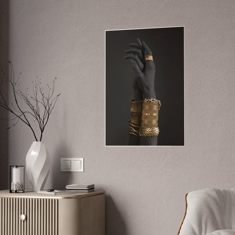 Elegant Gloss Poster - Stylish Hand with Bracelets Wall Art