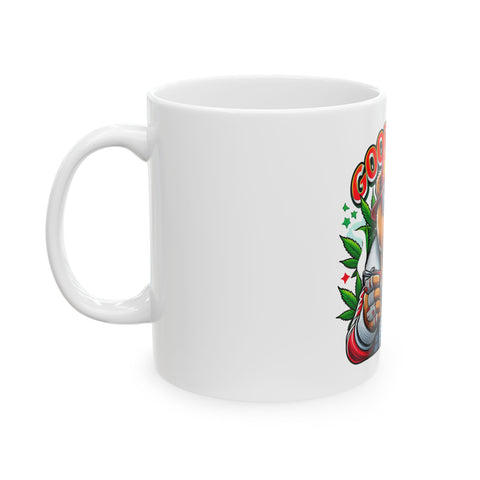 Good Vibes Bear Ceramic Mug - Fun 11oz/15oz Coffee/Tea Cup for Chill Days