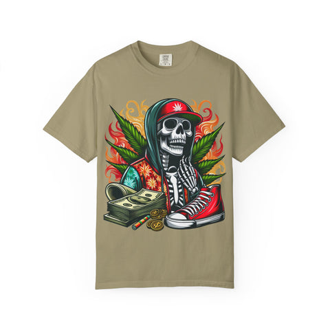 Chill Vibes Skull Graphic T-Shirt – Unisex Garment-Dyed Tee