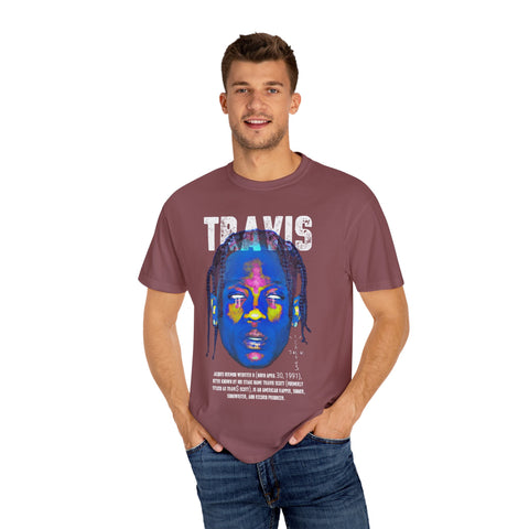 Travis Inspired Unisex Garment-Dyed T-Shirt - Retro Graphic Tee