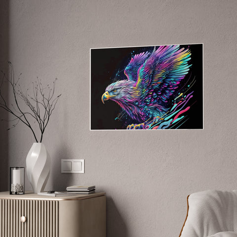 Vibrant Eagle Gloss Poster - Colorful Wall Art for Nature Lovers