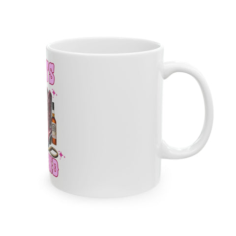 Retro Graphic Ceramic Mug - Perfect for Coffee Lovers & Gift Giving