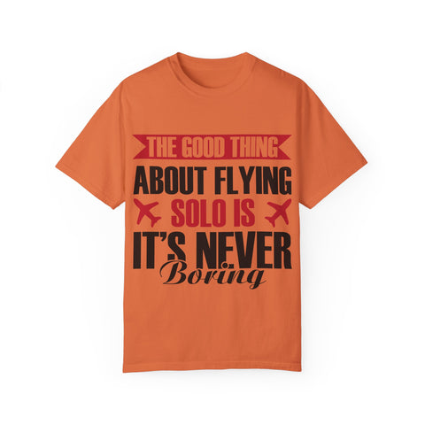Funny Flying Solo T-Shirt for Travelers & Aviation Lovers