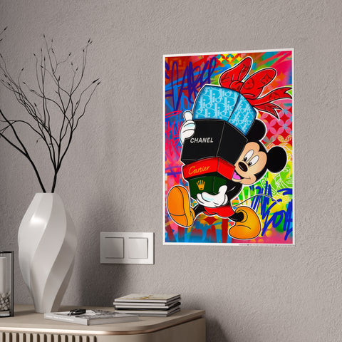 Vibrant Gloss Poster featuring Mickey Mouse with Luxury Brands