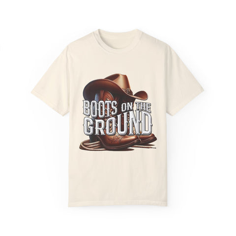 Unisex Garment-Dyed T-Shirt - 'Boots on the Ground' Country Lifestyle Tee