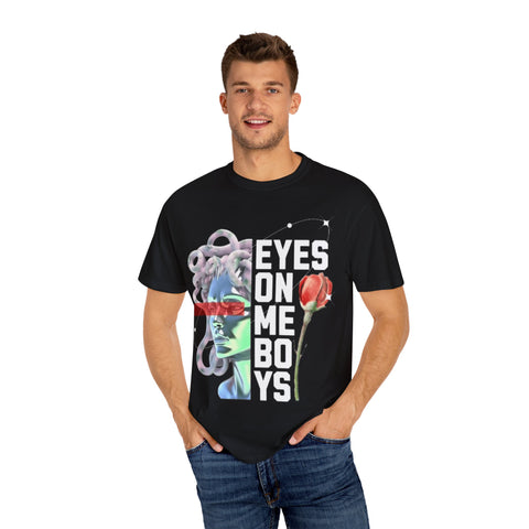 Artistic Unisex Dreamy T-Shirt - 'Eyes on Me, Boys' Design