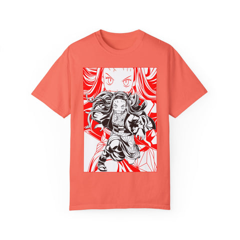 Anime-Inspired Unisex Garment-Dyed T-Shirt - Bold Character Design