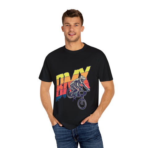 BMX Rider Unisex Garment-Dyed T-Shirt | Retro Cycling Style