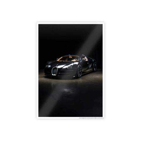 Glossy Car Wall Art Poster - Elegant Black Sports Car Decor
