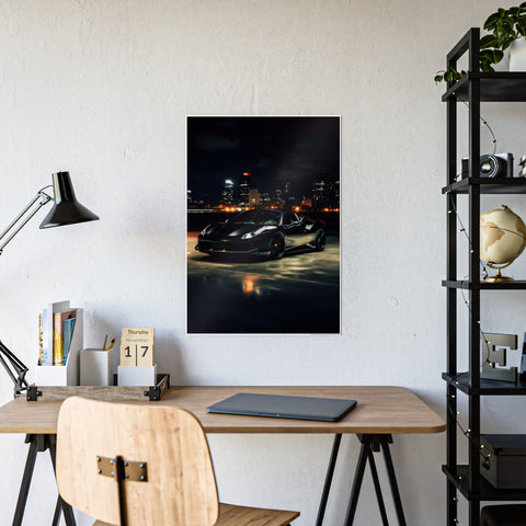 Sleek Cityscape Car Gloss Poster - Wall Art Decor for Auto Enthusiasts