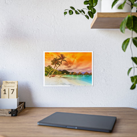 Tropical Paradise Gloss Poster - Vibrant Beach Art for Home Decor