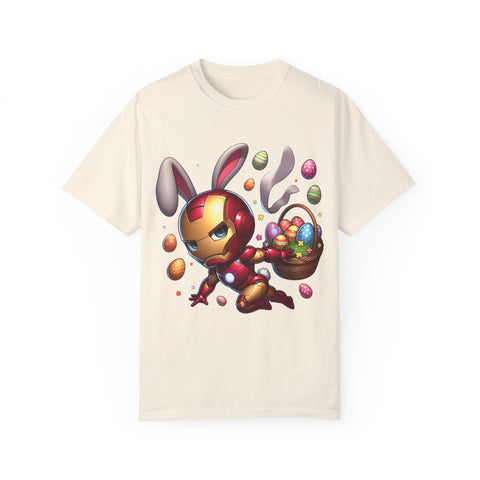 Easter Bunny Iron Man T-Shirt - Unisex Garment-Dyed Tee