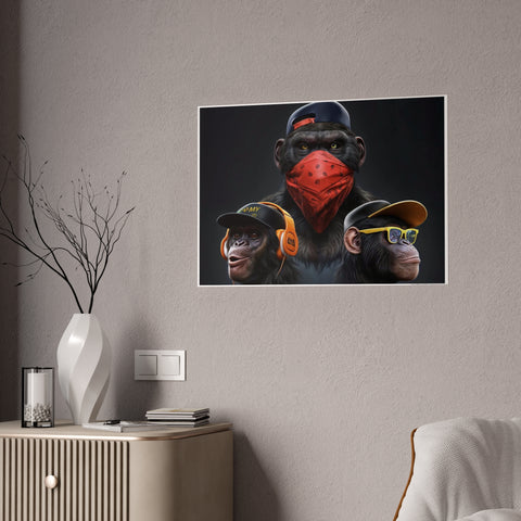 Cool Gorilla Art Print - Glossy Poster for Trendy Home Décor