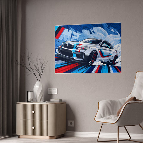 BMW M2 Glossy Poster - Vibrant Car Art for Auto Enthusiasts
