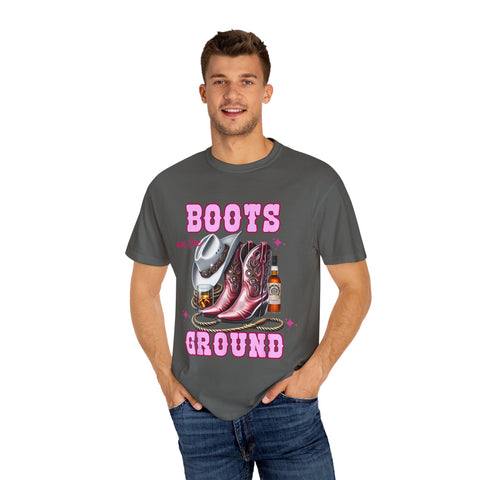 Unisex Garment-Dyed T-shirt - "Boots on the Ground" Country Vibe Tee