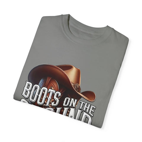 Unisex Garment-Dyed T-Shirt - 'Boots on the Ground' Country Lifestyle Tee