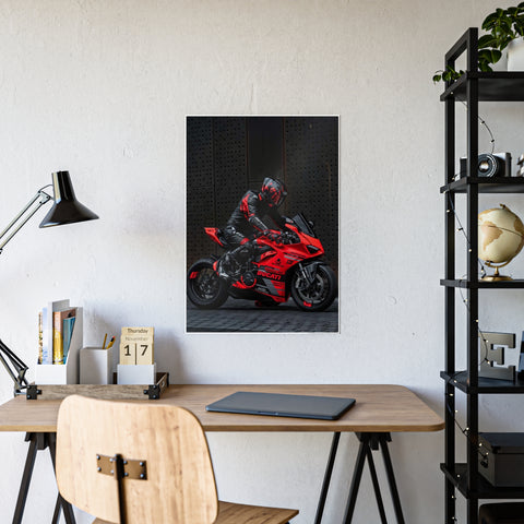 Ducati Motorcycle Gloss Poster - Perfect for Bikers and Racing Enthusiasts