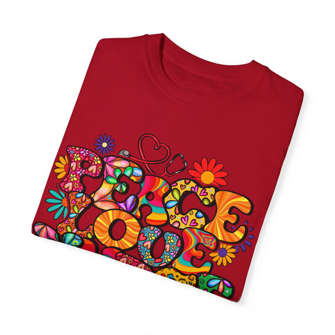 Peace Love Music Unisex Garment-Dyed T-shirt