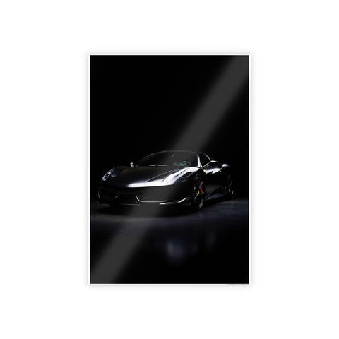 Sleek Black Car Glossy Poster - Modern Wall Art for Car Enthusiasts