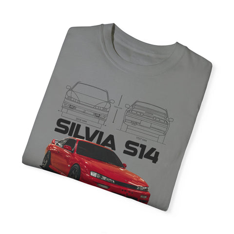 Retro Car Art Unisex Garment-Dyed T-shirt - SILVIA 514 Graphic Tee