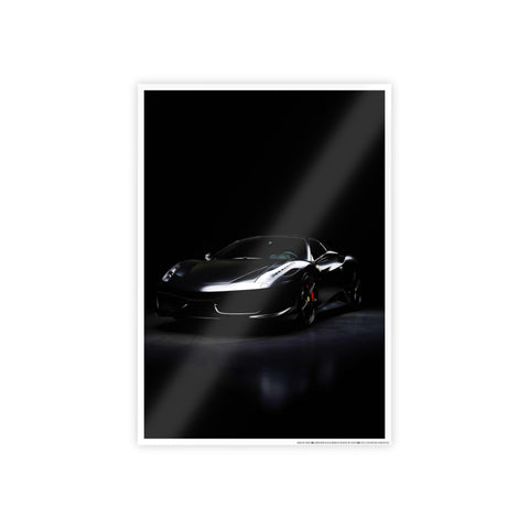 Sleek Black Car Glossy Poster - Modern Wall Art for Car Enthusiasts