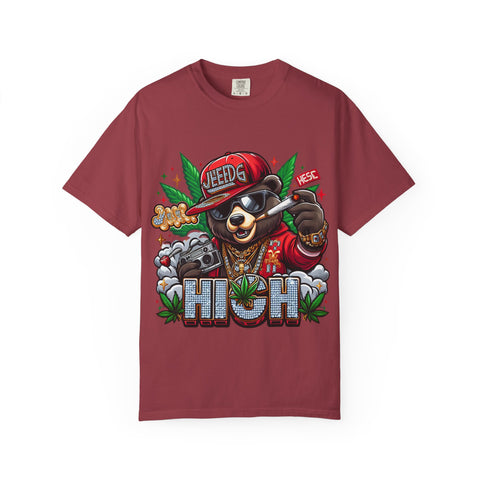 Hip Hop Bear Graphic T-Shirt - Unisex Cool Streetwear for Cannabis Lovers