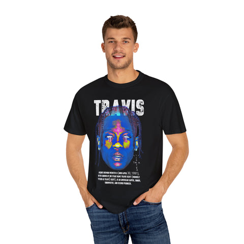 Travis Inspired Unisex Garment-Dyed T-Shirt - Retro Graphic Tee