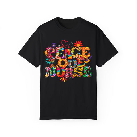 Peace Love Music Unisex Garment-Dyed T-shirt
