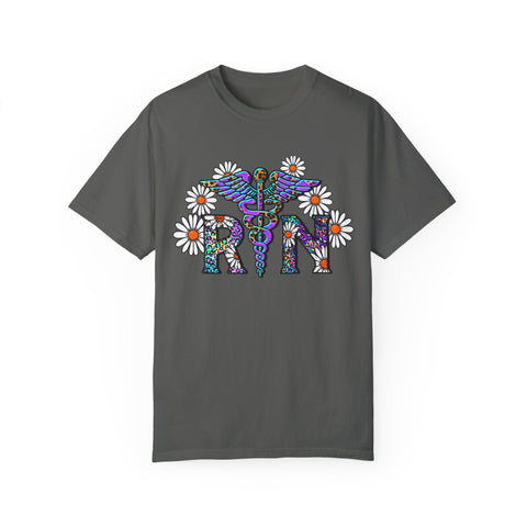 Boho Floral Graphic T-Shirt for Hippie Vibes – Rainbow RN Design