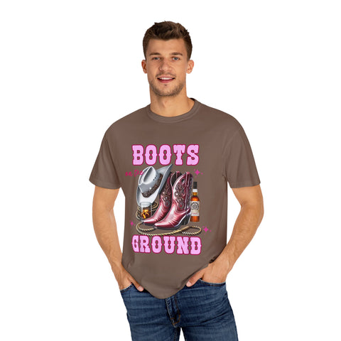 Unisex Garment-Dyed T-shirt - "Boots on the Ground" Country Vibe Tee