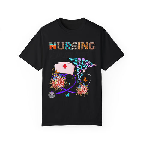 Nursing Heart T-Shirt - Unisex Garment-Dyed Tee for Healthcare Workers