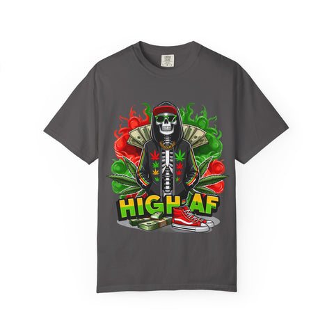 High AF Unisex Garment-Dyed T-Shirt - Fun & Edgy Style for Cannabis Enthusiasts
