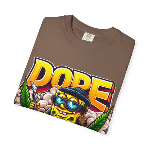 Unisex Garment-Dyed T-Shirt - Cool Cartoon ‘DOPE’ Design
