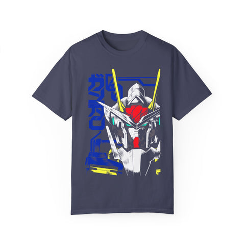 Anime-Inspired Unisex Garment-Dyed T-Shirt - Mecha Design