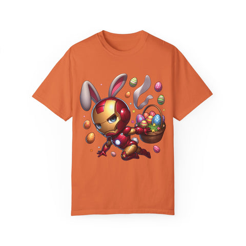 Easter Bunny Iron Man T-Shirt - Unisex Garment-Dyed Tee