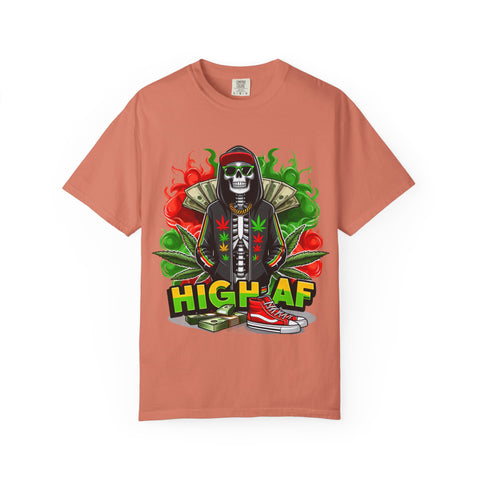 High AF Unisex Garment-Dyed T-Shirt - Fun & Edgy Style for Cannabis Enthusiasts