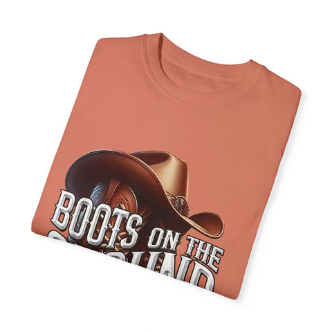 Unisex Garment-Dyed T-Shirt - 'Boots on the Ground' Country Lifestyle Tee