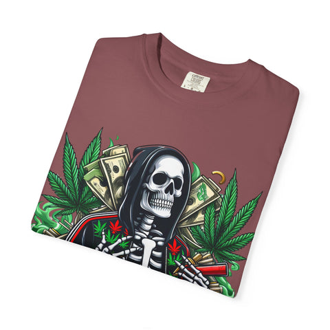 Good Vibes Unisex T-Shirt - Garment-Dyed Skeleton Design