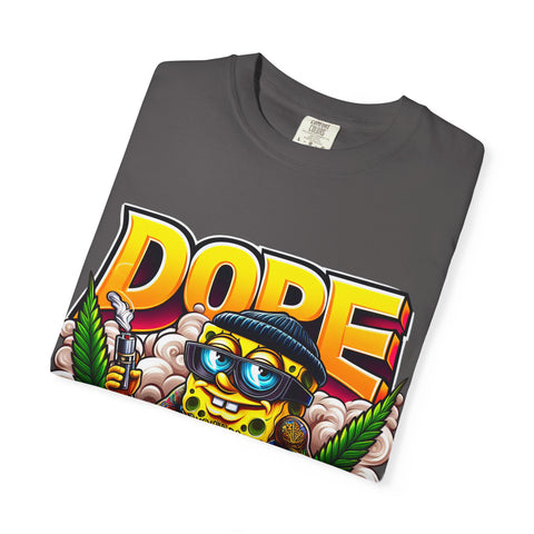 Unisex Garment-Dyed T-Shirt - Cool Cartoon ‘DOPE’ Design